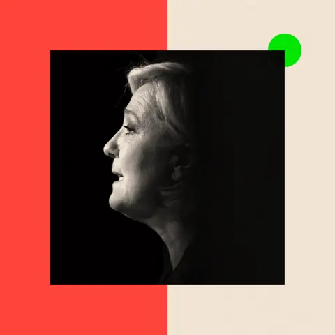 BBC Black y Whine Silhutiette de Marine Le the Pen, el tema