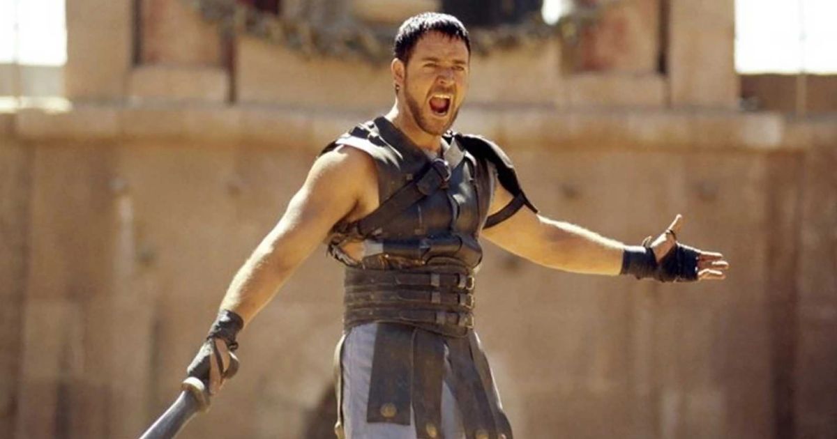 Rustell Crowe en un video de Gladiator